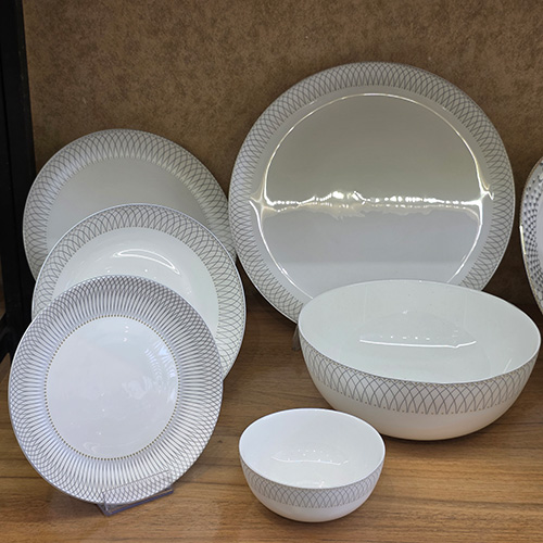 سرویس 26 پارچه غذاخوری ماهک طوسی برند گلدن اپال