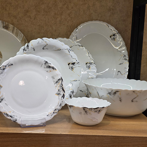 سرویس 26 پارچه ماربل مشکی برند گلدن اپال